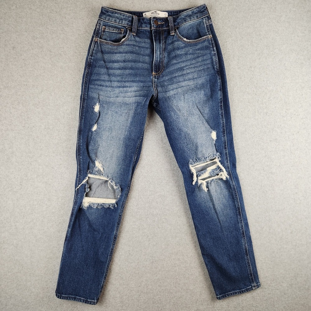 Hollister Jeans Women 3R W26 L27 Blue Curvy High Rise Mom Vintage Stretch